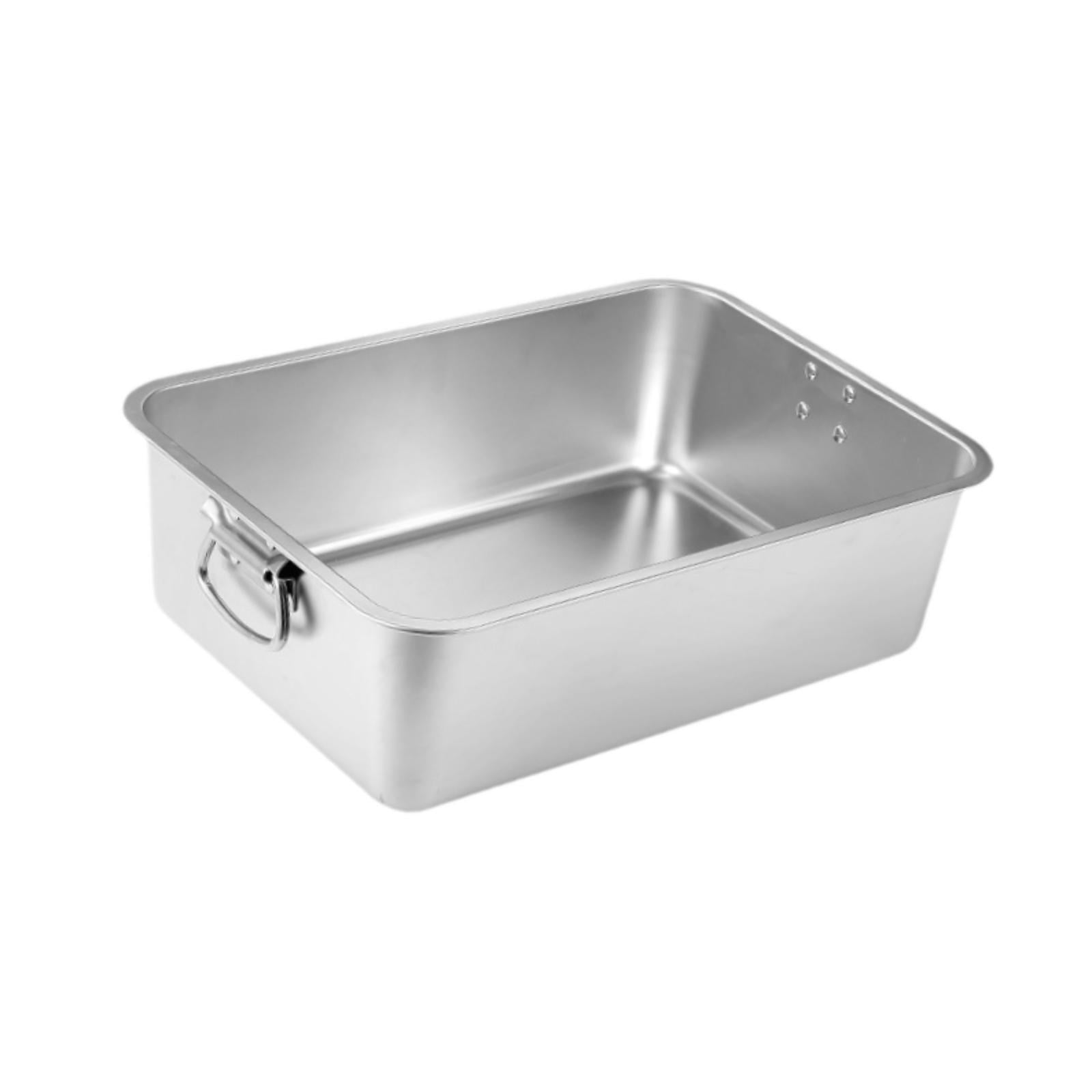 YWMJZEU Open Litter Box Kitten Potty Pan Stainless Steel Pet Bedpan Non Stick Sturdy Pet M