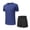 Navy, variant on HVOBTTY Summer Men's Pajamas 2 Piece Suits Solid Color Crew Neck Drawstring Pocket Short Sleeve Top Shorts for Running Fitness