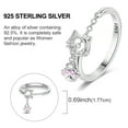 thumbnail image 2 of NARMO 925 Sterling Silver Finger Open Size Ring 5A Zircon Cute Cat Paw for Women Jewelry Gift, 2 of 6