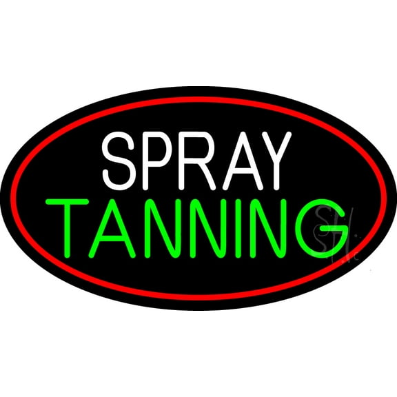 Spray Tanning LED Neon Sign 13 x 24 - inches, Black Square Cut Acrylic Backing, with Dimmer - Bright and Premium built indoor LED Neon Sign for Defence Force.