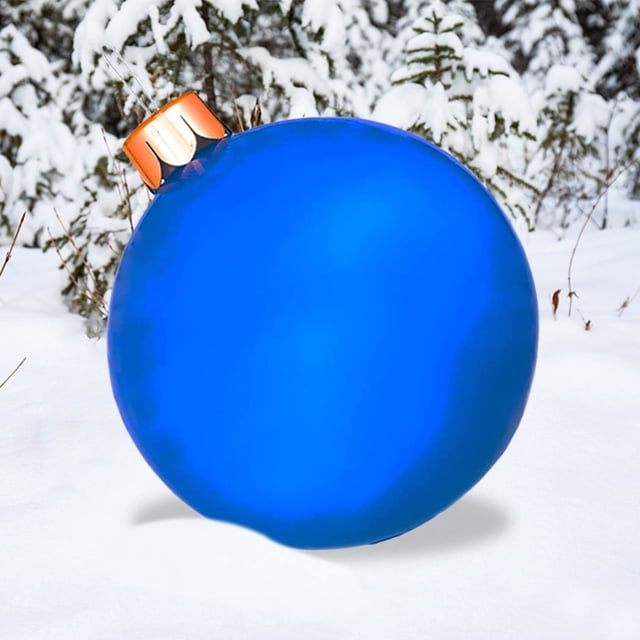 Bola Navideña Inflable con Luz LED Decorada PVC (45cm) Azul