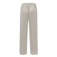 thumbnail image 5 of XIAONU Men's Contrast Snap Stripe Pants Wide Leg Full Length Elastic Waist Trousers Lightweight Urban Bottoms, 5 of 6