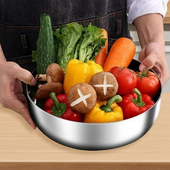 Cuenco Mezclador de Cocina BLESIY de Acero Inoxidable con Tapa 24 cm