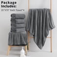 thumbnail image 3 of Jessy Home 4 Pack Towel Set Oversized Bath Sheet Towels 600 GSM Ultra Soft Dark Gray Bath Towels, 3 of 8