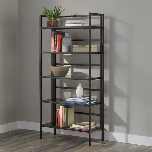 BrylaneHome 5-Tier Folded Metal Bookshelf
