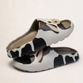 thumbnail image 4 of Cloud Slides for Women and Men Platform House Slippers Nonslip Quick Drying Soft Lightweight Shower Shoes Slip on Open Toe Sandals Khaki Size 8.5, 4 of 7