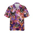 thumbnail image 3 of Camisa hawaiana con estampado 3D de perro y pizza divertida para hombre, camisas de verano con solapa, blusas de manga corta a la moda, blusas de gran tamaño con botones, 3 of 5