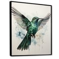 thumbnail image 2 of Designart "Blue Grey Hummingbird Enchanting Hum" Animals Floater Framed Canvas Wall Art, 2 of 7