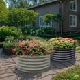thumbnail image 4 of Olle 17" Tall, 42" Steel Galvanized Stock Tank 3.5ft Round Metal Raised Garden Bed For Vegetables Planter Boxes Outdoor Home Diy Raised Flower Bed,3.5*3.5*1.4ft,Midnight Grey, 4 of 6