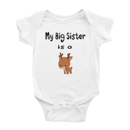 

My Big Sister Is A Deer Cute Baby Bodysuit Boy Girl