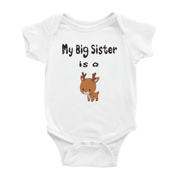 My Big Sister Is A Deer Cute Baby Bodysuit Boy Girl