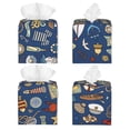 thumbnail image 2 of Lsque Marine Nautical Printed Tissue Box Cover Holder, Facial Paper Organizer Dispenser,Square with Bottom Belt, PVC Leather Decorative Organizer, 2 of 8