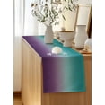 thumbnail image 5 of Table Runner 72 Inches Long for Kitchen Dining, Teal Purple Ombre Dresser Scarf Farmhouse, Dining Table Decorations for Wedding/Parties, Turquoise Gradient Modern Abstract Art 16 x 72 In, 5 of 9