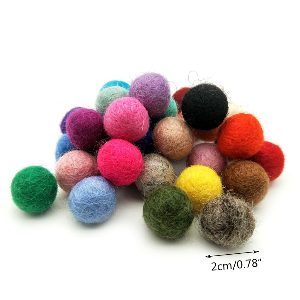 100Pcs DIY Pom Pom 1cm Round Wool Felt Balls Hand Beads Nursery Christmas Craft