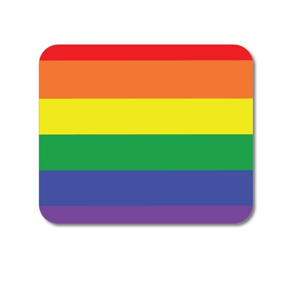 DistinctInk Mouse Pad - 1/4" Foam Rubber - Rainbow Stripes Gay Pride