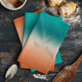 thumbnail image 6 of Teal Orange Ombre Kitchen Towels Set of 4, Water Absorbent Dish Towel, Contemporary Art Abstract Aesthetics Decorative Hand Towels - Quick Drying Cloth for Cooking Baking, 18x28 Inch, 6 of 8