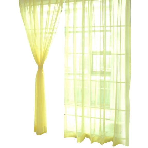 LABRIMP Sheer Yellow Window Curtain Panels Lightweight Tulle for Natural Light and Privacy Enhancement