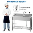 thumbnail image 6 of Free Standing Stainless-Steel Single Bowl Commercial Restaurant Kitchen Sink Set w/Faucet & Drainboard, Prep & Utility Washing Hand Basin w/Workbench & Storage Shelves Indoor Outdoor, 6 of 9