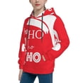thumbnail image 2 of Uemuo Saying Ho Ho Ho Pattern Hooded Sweatshirt for Youth Pullover with Kangaroo Pocket Trendy youth sweatshirt Casual Hoodie for Boys and Girls-X-Large, 2 of 6