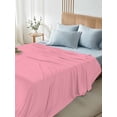 thumbnail image 5 of Pink Flat Sheets Only King Size, Soft Breathable Bed Top Sheets for Mattress, Pure Pink Luxury Bedding Flat Sheets for Home Hotel Bedroom Bed Protection, 5 of 9