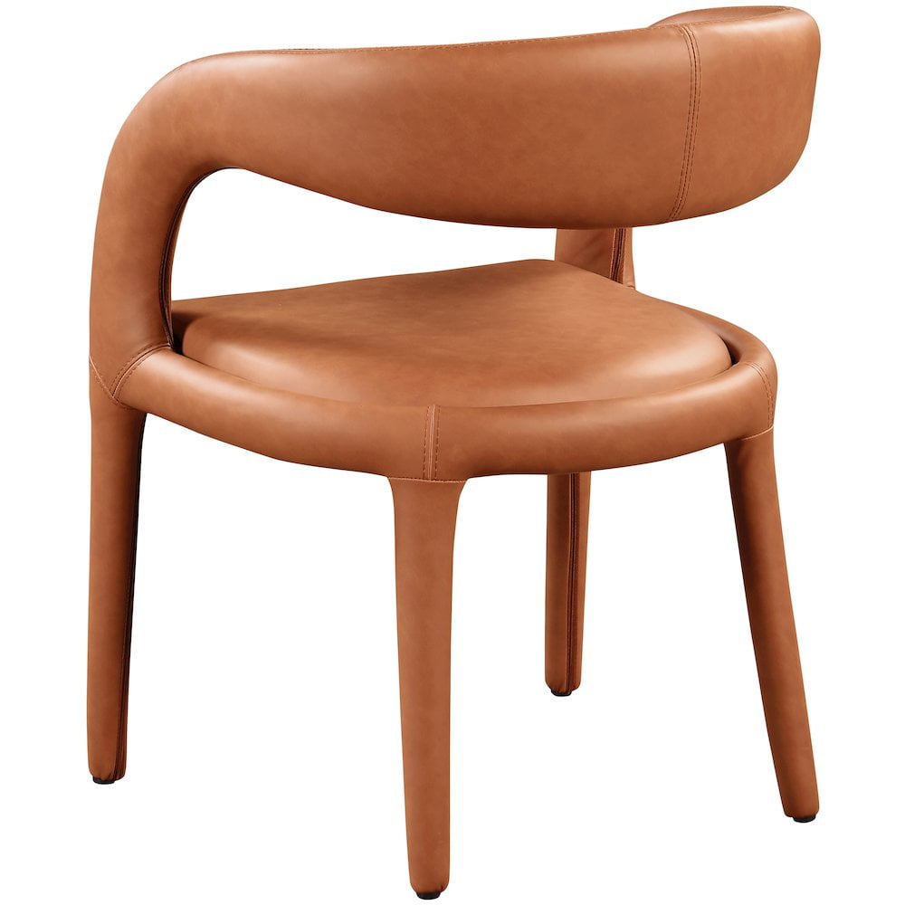 Meridian Furniture Sylvester Cognac Vegan Leather Dining Chair