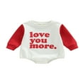 thumbnail image 1 of PENGXIANG Tenue de Saint-Valentin pour Bébé Fille Garçon Cœur Col Rond Barboteuse à Bulles Chandail en Molleton Manches Longues Justaucorps Chandail Haut, 1 of 8