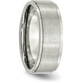 thumbnail image 5 of Chisel Stainless Steel Polished with Brushed Center 8.2mm Ridged Edge Band - Ring Size 7.0-7.8gm, 5 of 8