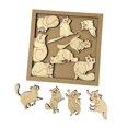 thumbnail image 4 of Juegos de rompecabezas de madera, juguetes Montessori, juguetes educativos de aprendizaje temprano, rompecabezas de juguete, para mayores de 4 años, gatos traviesos CUTICAT Rompecabezas Montessori, 4 of 8