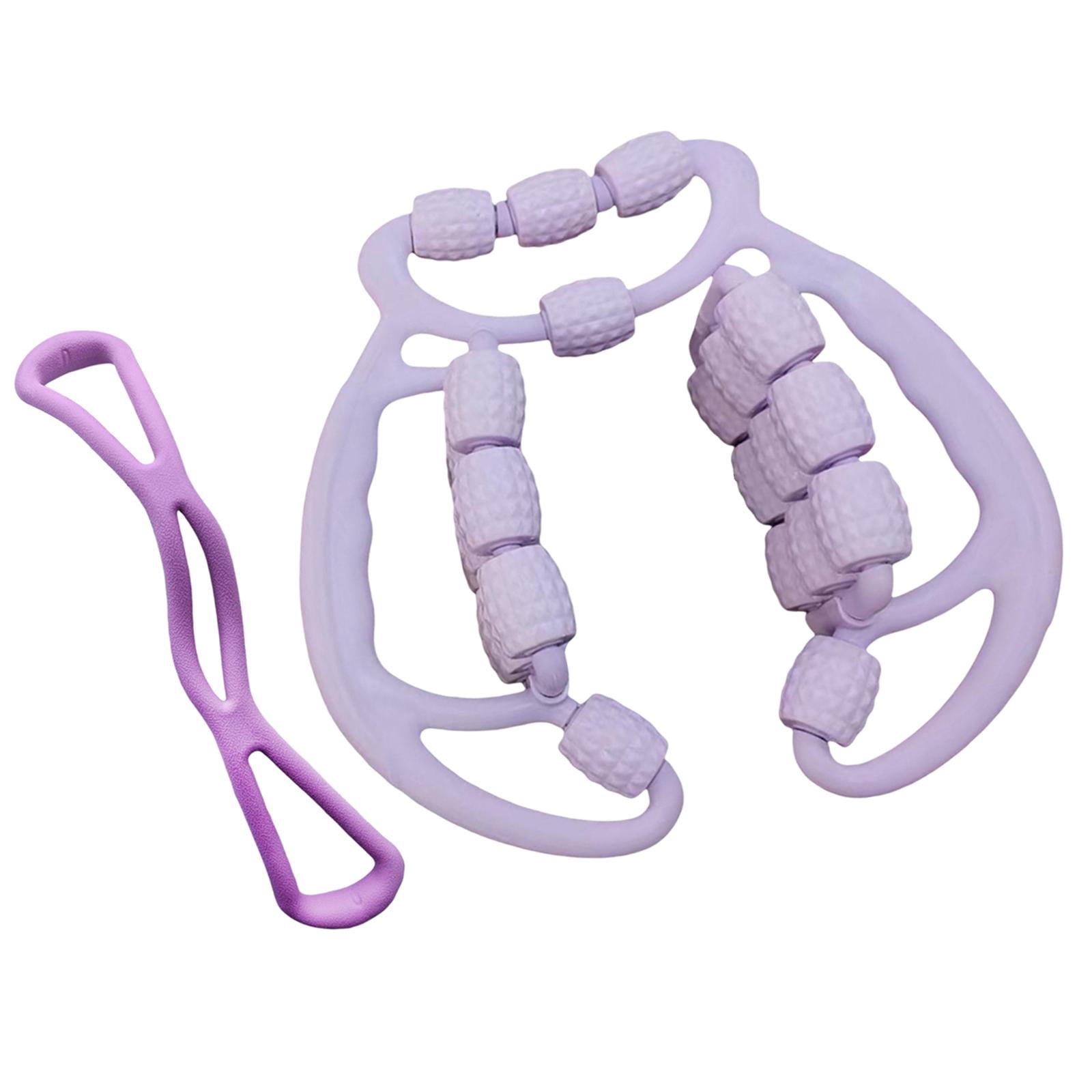 funtasica 24 Wheels Relax Roller Sturdy Circular Leg Clamps Muscle Relaxer Leg Roller Massage Tool for Fitness Exercise Shoulder Purple