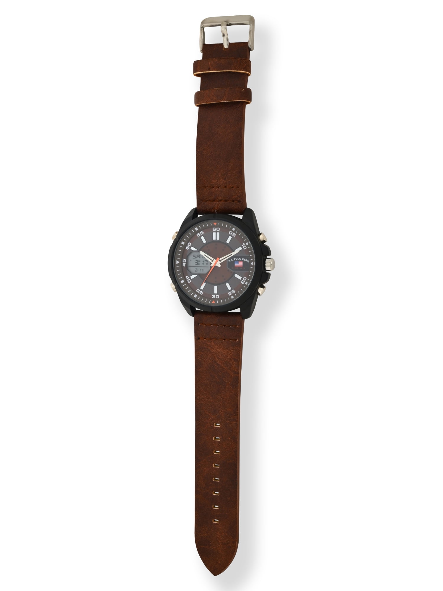 U.S. Polo Assn. Adult Male AnalogDigital Watch in Black wit