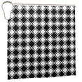 thumbnail image 3 of YFYANG Waterproof Bathroom Shower Curtain, Black and White Plaid Shower Curtain Set with Hooks, Home Bathroom Tub Decor - 72 "x72", Iron Hooks, 3 of 7