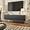 Black, variant on 47" Natural Fluted TV Stand for TVs up to 60 Inch, Gaming Entertainment Center with Tambour Slatted Sliding Doors and Storage Cabinet, Media TV Consoles Table for Living Room, Office