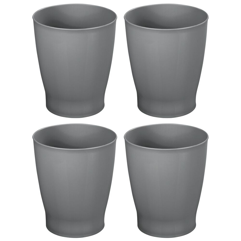 mDesign Slim Plastic Small Round Trash Can Wastebasket Garbage Bin, 2