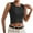 Black, variant on Women’s Sleeveless Solid Color Ribbed Crop Tops Elegant Comfortable Smooth Camisoles Business Office Dating Blouses