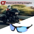 thumbnail image 2 of Unique Bargains 1 Pcs Motorcycle Riding Goggles Anti-glare Tri-acetel Cellulose PC UV400 Cycling Sunglasses Ice Blue Lens Black Frame, 2 of 6