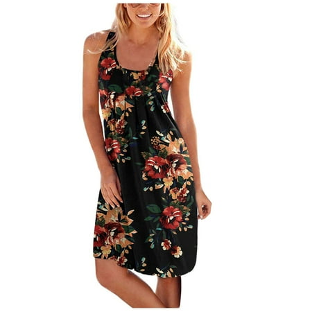 

Maternity Dress White Dress Women Fashion Women Sleeveless Printed U-Neck A-Line Skinny Tank Dress Long Dress Clearance 2022 Prom Dresses for Women Long Sleeve Dress Red L