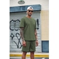 thumbnail image 2 of COOFANDY Men's Waffle Shirt and Shorts Set 2 Piece Outfits Casual Summer Tracksuits Set with Pockets, 2 of 5