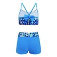 thumbnail image 2 of YiZYiF Girls 2PCS Tankini Swimsuit Bowknot Back Tops with Wide Elastic Waistband Bottoms Bathing Suit Leopard Blue 4, 2 of 7