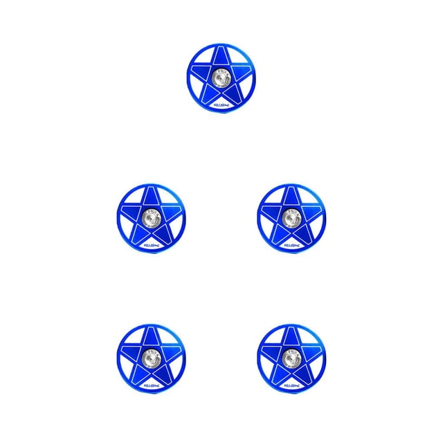 QualitChoice RISK Professional Rustproof Headset Cover Waterproof Exquisite Wear-resistant 28.6mm Front Fork Cycling Headset Accessories Blue Pentagonal 5Set