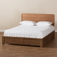 thumbnail image 6 of Baxton Studio Eleni Walnut Finished Wood Queen Size 3-Drawer Bed, 6 of 10