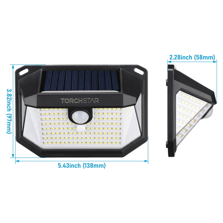 TORCHSTAR Outdoor LED Solar Motion Sensor Security Lights, Black TORCHSTAR Outdoor LED Solar Motion Sensor Security Lights, Black
