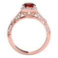 thumbnail image 3 of Mauli Jewels Rings for Women 1.15 Carat Diamond And Created Ruby Ring 4-prong 14k Rose Gold, 3 of 6