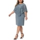 thumbnail image 4 of Vestidos Formales de Talla Grande para Mujeres Agnes Orinda Sin Mangas con Superposición de Encaje Vestido Lápiz para Fiesta 1X Gris Azul, 4 of 6