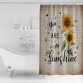 thumbnail image 2 of Sunflower Shower Curtain, 66" x 72", Bee Sunshine Farmhouse Vintage Old Newspaper Waterproof Bathroom Curtain Washable Shower Curtain Set with 12 Hooks, 2 of 6