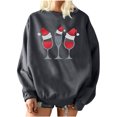 thumbnail image 5 of USSUMA Women Christmas Blouses Tshirt, Tunic Tops Plus Size O-Neck Tshirt Long Sleeves Winter Classic Comfy Tee Shirt Henley Tops Pullover Xmas Snowflake Hat Graphic Blouse, 5 of 8