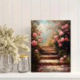 thumbnail image 2 of Qisvanset 12x16 Inch Rose Garden Path Oil Painting Canvas Wall Art, Lush Blossom Nature Scenery Peaceful Home Decor, 2 of 8