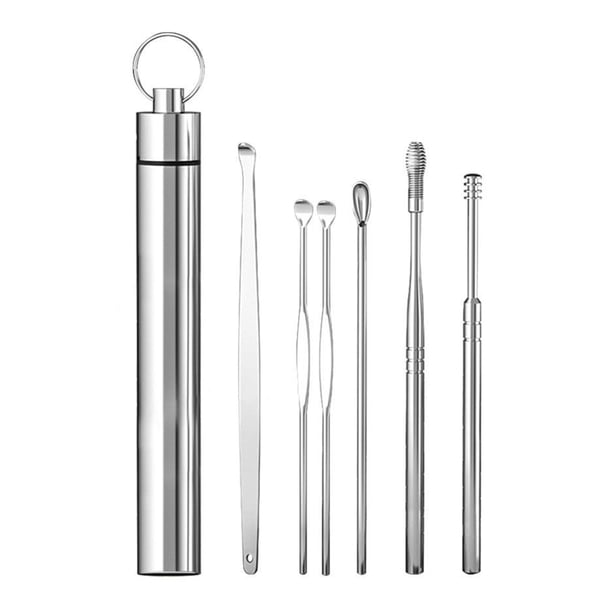 Kit de extracción de cerumen con cureta para oídos, limpiador de conducto auditivo con diseño en espiral de 360 grados, juego de herramientas de limpieza de oídos