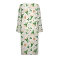 thumbnail image 4 of Yuyamidu St. Patrick's Day Long Sleeve Bathrobe for Women Ladies Kimono Robe Green Leaf Sleepwear for Pregnancy Casual Long Spa Robe Size XL Lightweight Mid-Calf Length Nightgown, 4 of 7