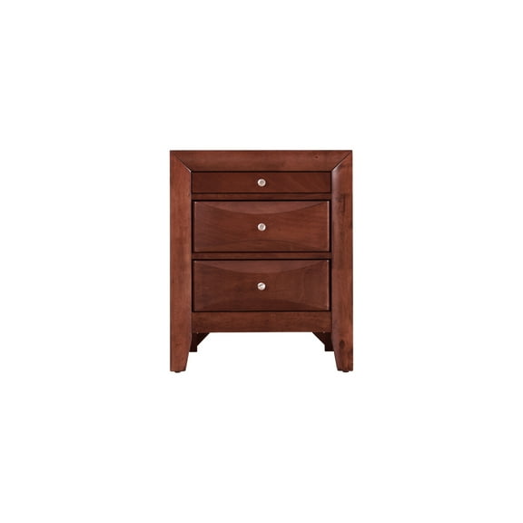 Cherry Nightstand - 3 Drawer Wood Veneer Side Table - Fully Assembled - Dovetail Joints