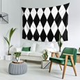 thumbnail image 2 of Harlequin Pattern Black And White Tapestry Bedroom Living Room Tapestry Room Decorative Aesthetic Tapestries (90 In * 60 In), 2 of 6